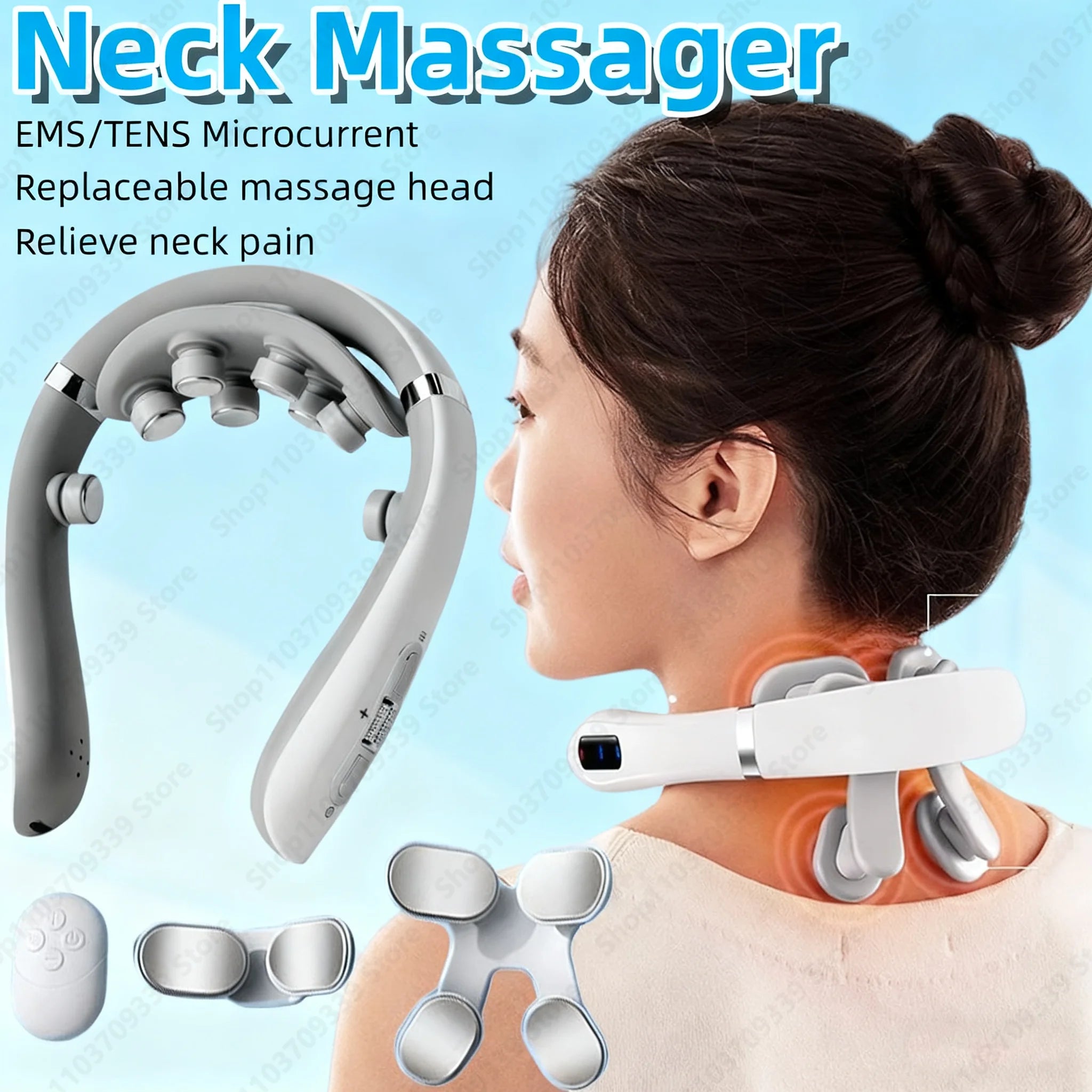 NeckRelief Pro EMS Pulse Neck & Shoulder Massager with Heat