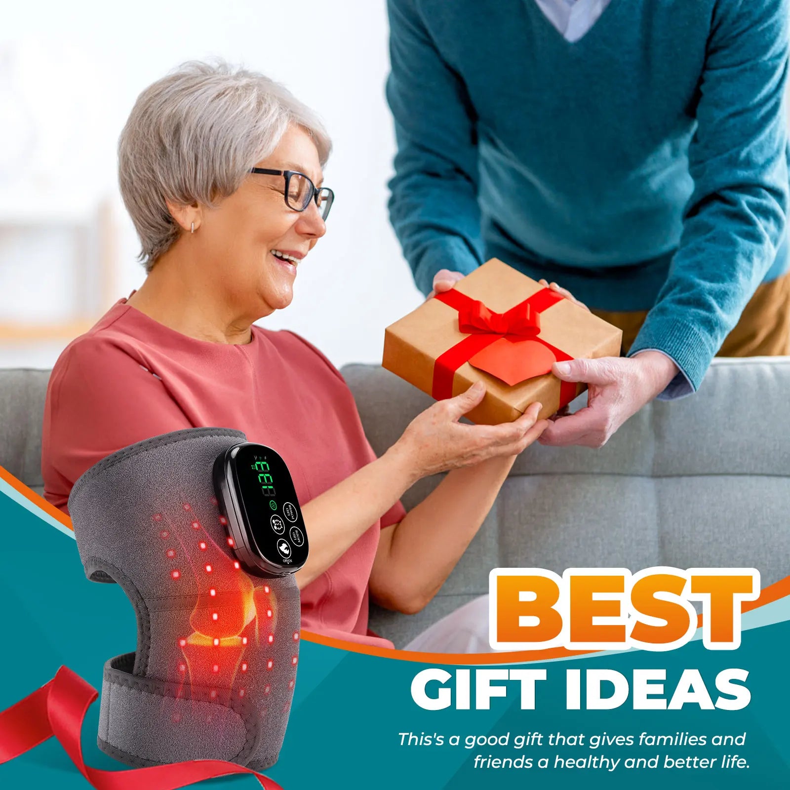 FlexHeal Red Light Therapy Joint Wrap – Knee, Shoulder & Elbow Pain Relief