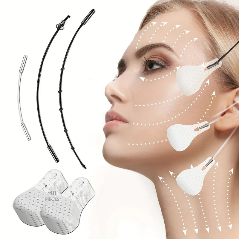 Invisible V-Lift Face Tape – 40 Pcs Instant Lift & Contour